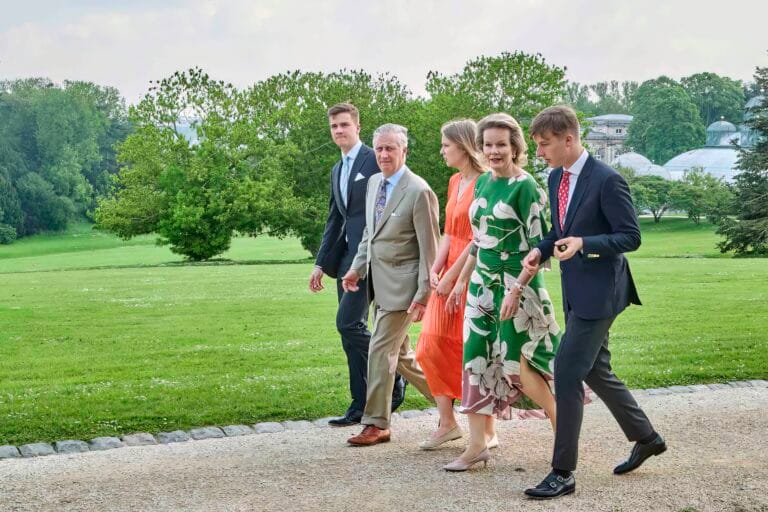 Garden party aux serres Royales de Laeken. En présence du Roi Philippe et de la Reine Mathilde.