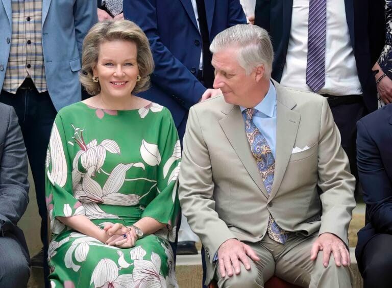 Garden party aux serres Royales de Laeken. En présence du Roi Philippe et de la Reine Mathilde.